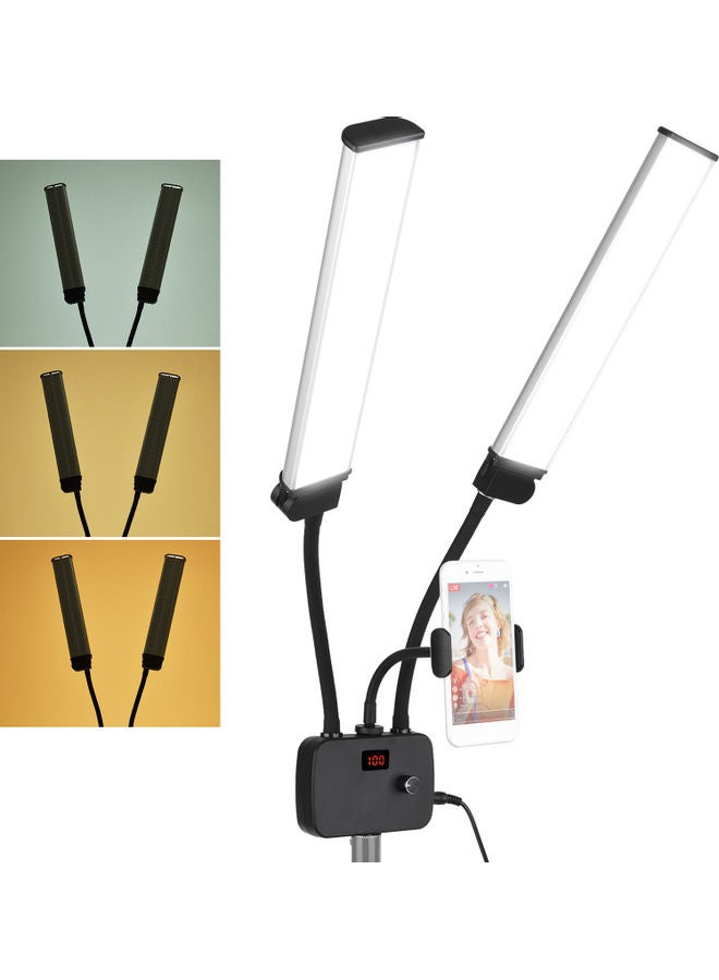 إضاءة LED مرنة بذراعين ثنائية اللون لتصوير مقاطع الفيديو أبيض - Image 3