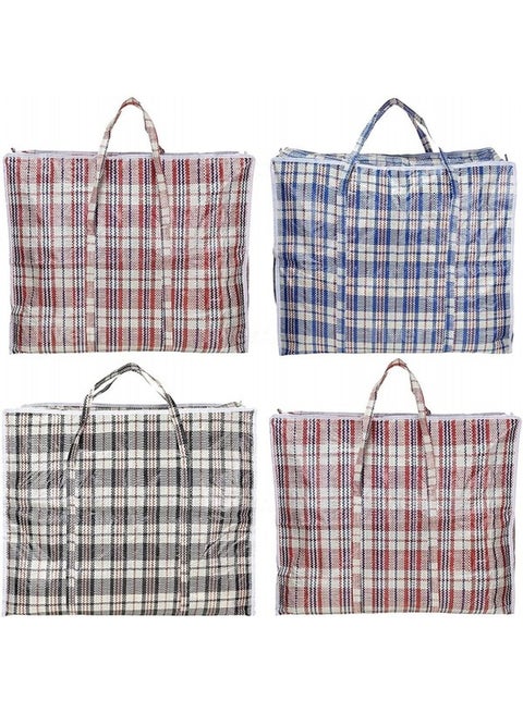 4-Piece Zippered Laundry Bag Set Multicolour 90x75x35cm
