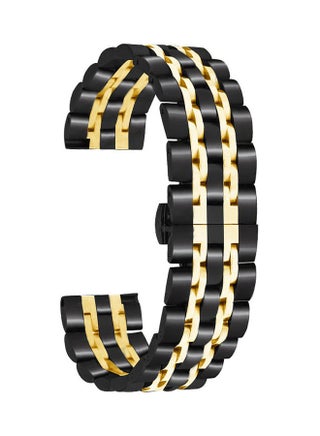 Stainless Steel Replacement Band For Smartwatch Gold/Black - v1618839061/N46104370A_1