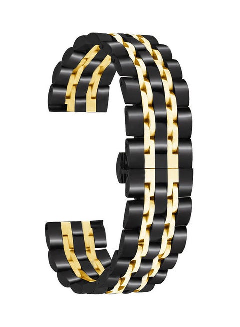 Stainless Steel Replacement Band For Smartwatch Gold/Black