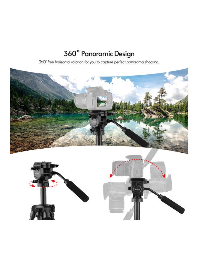 ANDOER Aluminum Alloy Tripod Stand Black  - Image 2
