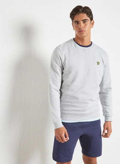 Lyle & Scott Embroidered Logo Sweatshirt Light Grey Marl