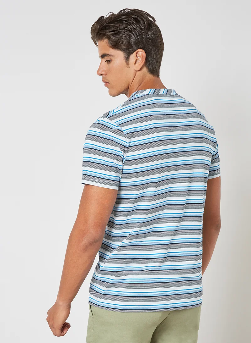 Lyle & Scott Multi Stripe T-Shirt Deck Blue