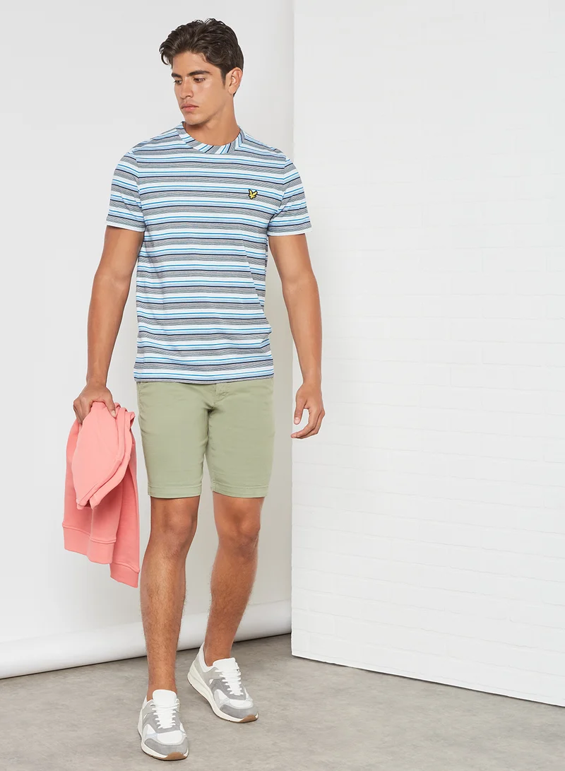 Lyle & Scott Multi Stripe T-Shirt Deck Blue