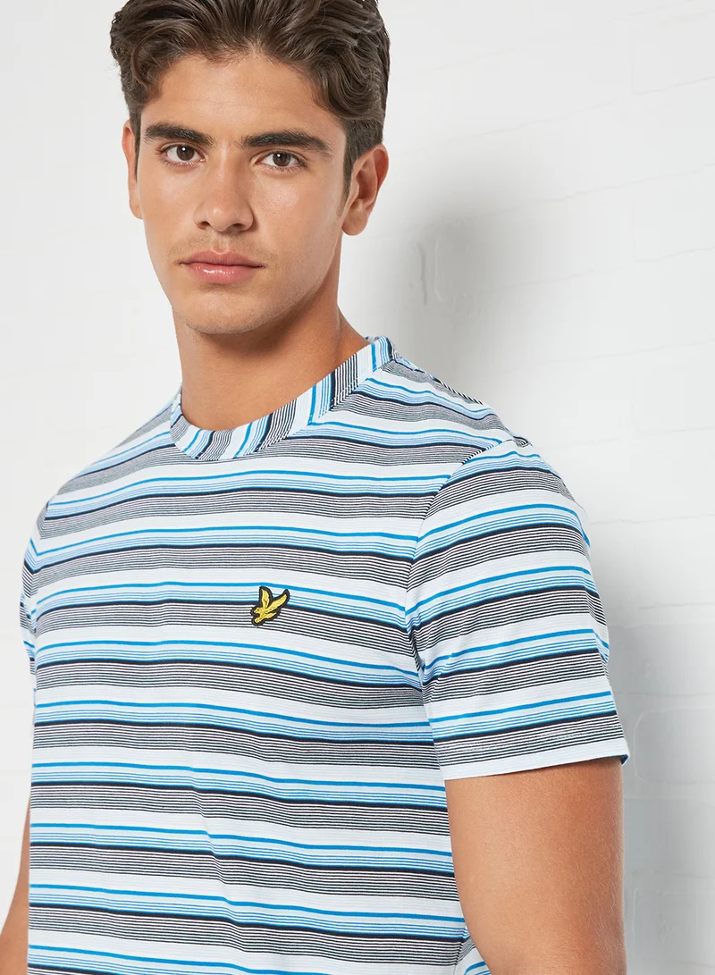 Lyle & Scott Multi Stripe T-Shirt Deck Blue