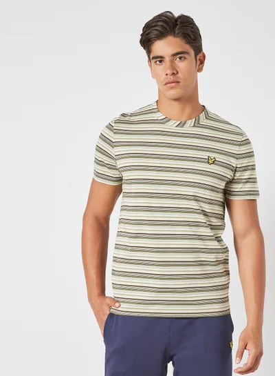 Lyle & Scott Multi Stripe T-Shirt Moss