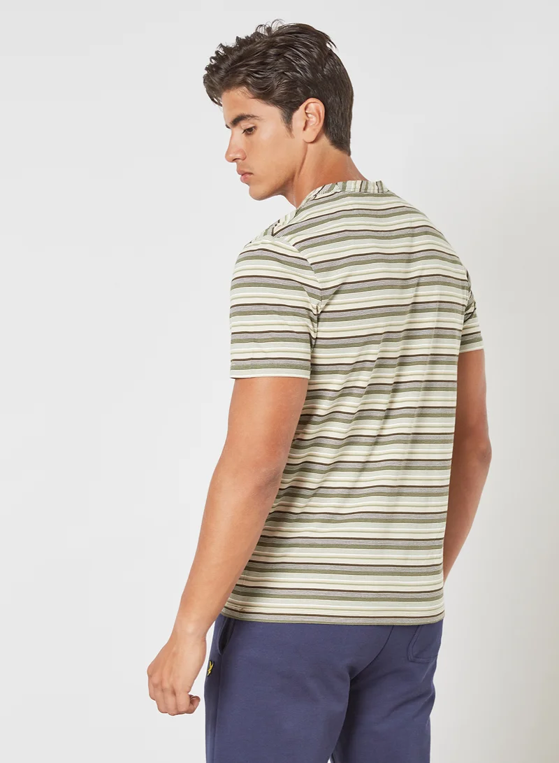 Lyle & Scott Multi Stripe T-Shirt Moss
