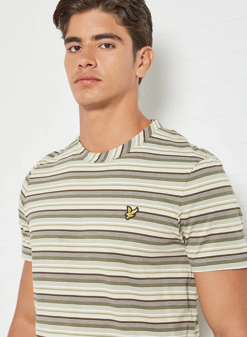 Lyle & Scott Multi Stripe T-Shirt Moss