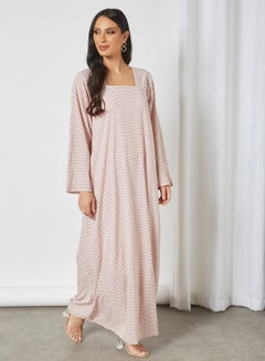 Traditional Printed Jalabiya Pink