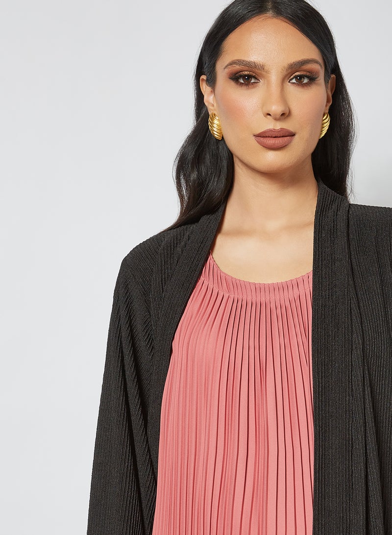 NUKHBAA - Stylish Scoop Neck Sleeveless Maxi Dress Pink - Image 1
