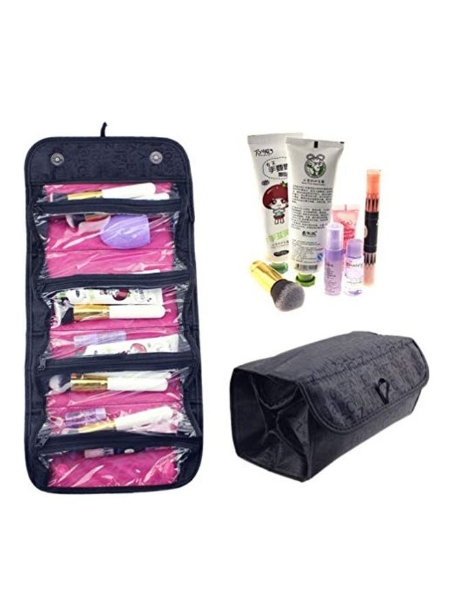حقيبة مستحضرات تجميل للسفر مكونة من 4 فتحات أسود - Image 2