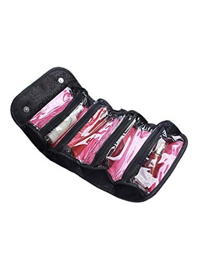 حقيبة مستحضرات تجميل للسفر مكونة من 4 فتحات أسود - Image 4