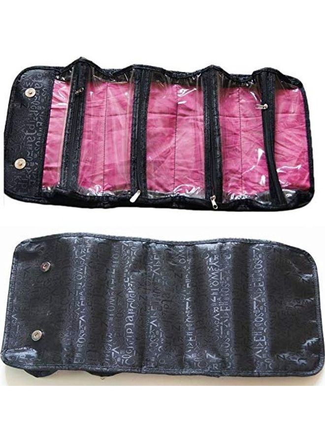 حقيبة مستحضرات تجميل للسفر مكونة من 4 فتحات أسود - Image 1