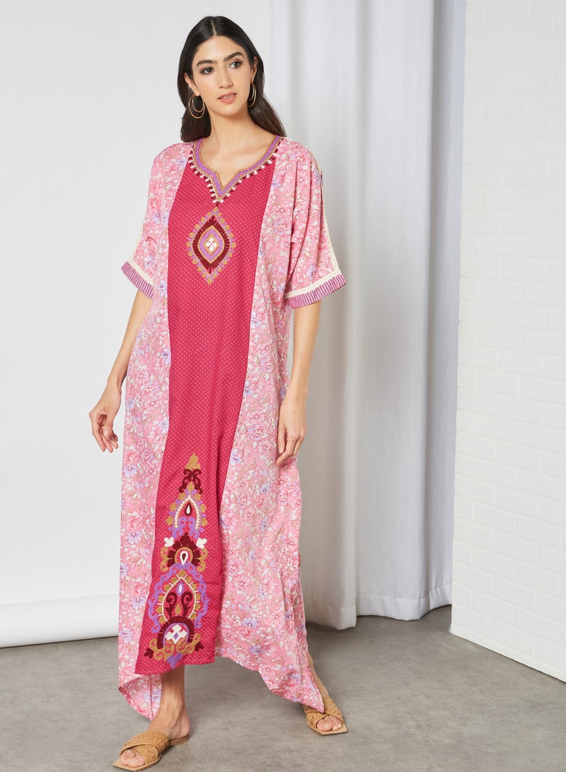 Sara Arabia - Printed Stylish Jalabiya Multicolour - Image 1