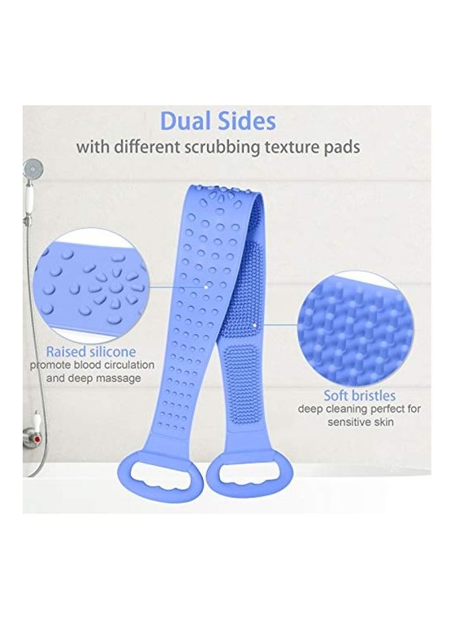 Generic Back Scrubber With Dual-Sided Body Glove And 2 Hooks Blue/Pink/White 32inch  - Image 3