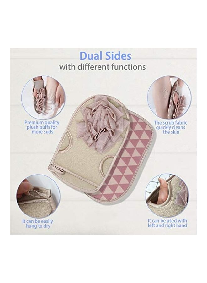 Generic Back Scrubber With Dual-Sided Body Glove And 2 Hooks Blue/Pink/White 32inch  - Image 4