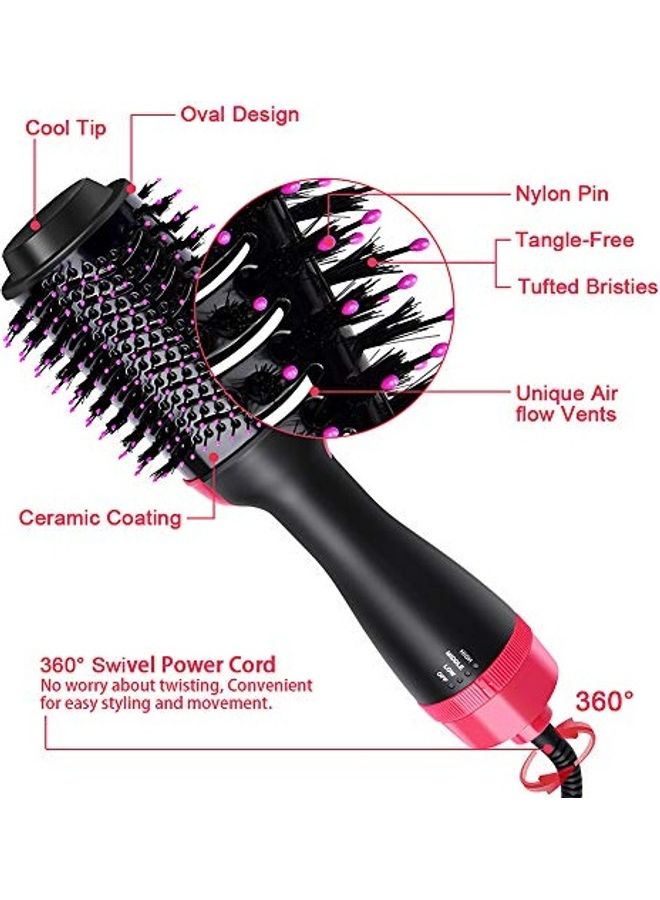 Hair Dryer Brush Black/Pink - Image 3