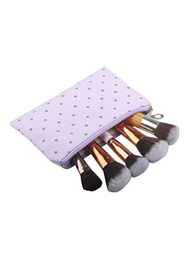 طقم حقائب مكياج من 3 قطع شفاف/أرجواني - Image 3