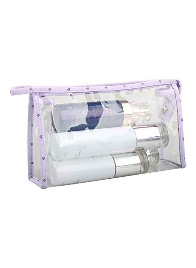 طقم حقائب مكياج من 3 قطع شفاف/أرجواني - Image 4