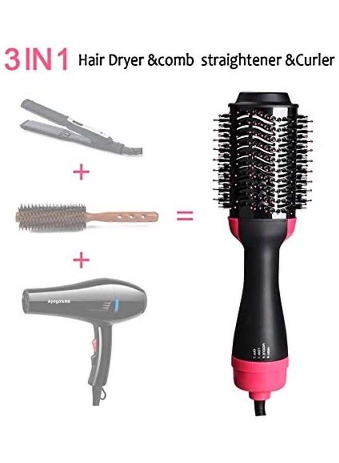 2-In-1 Professional Hair Dryer With Straightener And Curler Black/Pink - Image 3