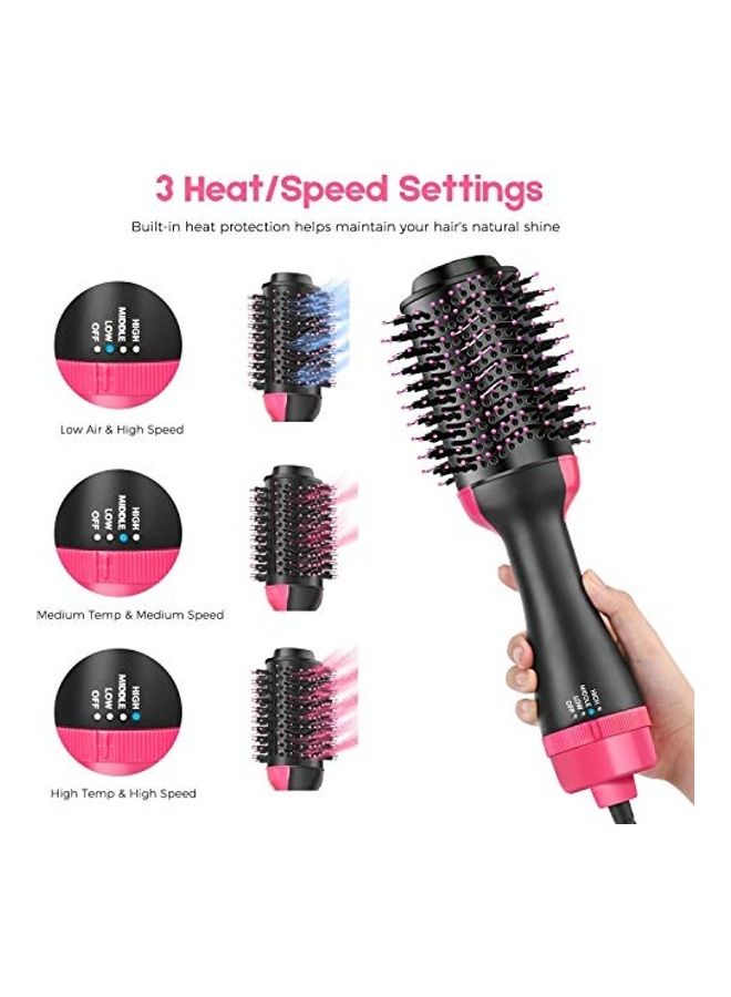 2-In-1 Professional Hair Dryer With Straightener And Curler Black/Pink - Image 4