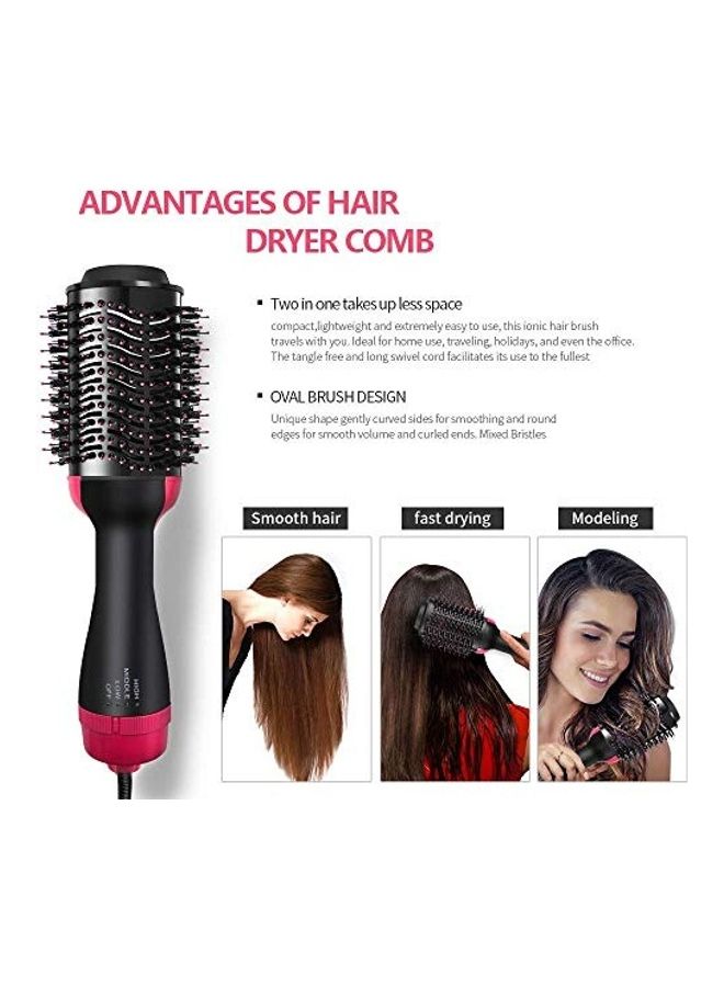 2-In-1 Professional Hair Dryer With Straightener And Curler Black/Pink - Image 5