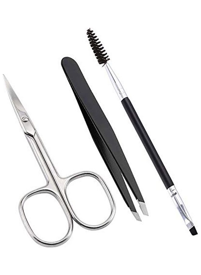Generic Eyebrow Brush With Tweezer And Scissors Multicolour Brush 16, Tweezer 9.6cm  - Image 1