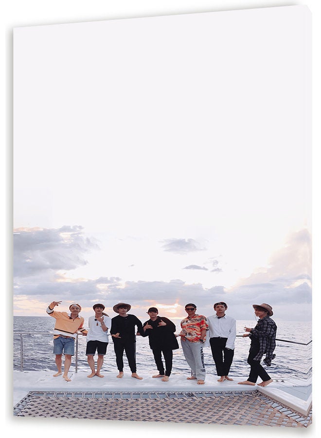 BTS Band Printed Canvas Wall Art Multicolour 70x50cm - Image 1