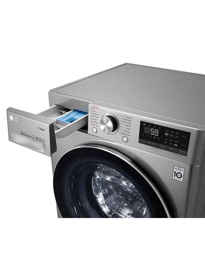 LG - Front Load washing Machine 10.5 Kg WFV1114XMT Silver - Image 1