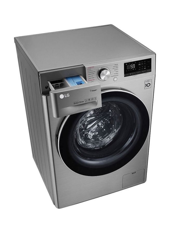 LG - Front Load washing Machine 10.5 Kg WFV1114XMT Silver - Image 1