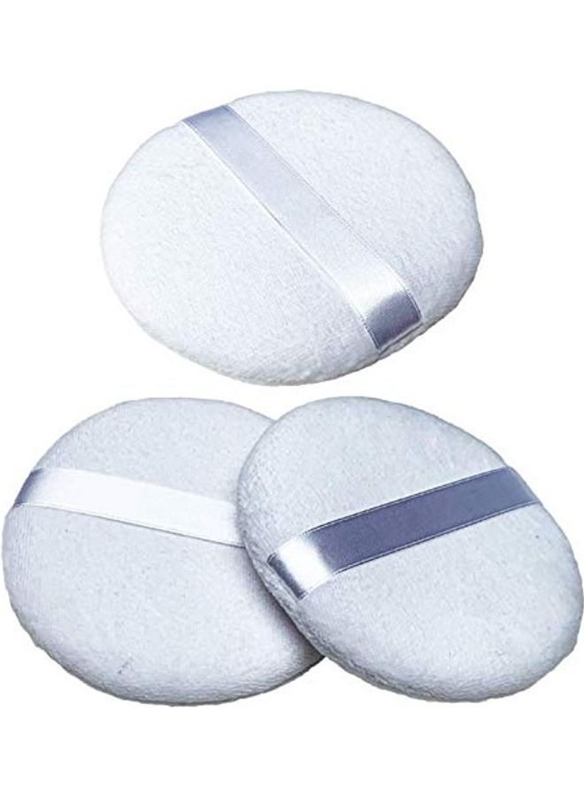 3-Piece Powder Puff Set White - Image 1