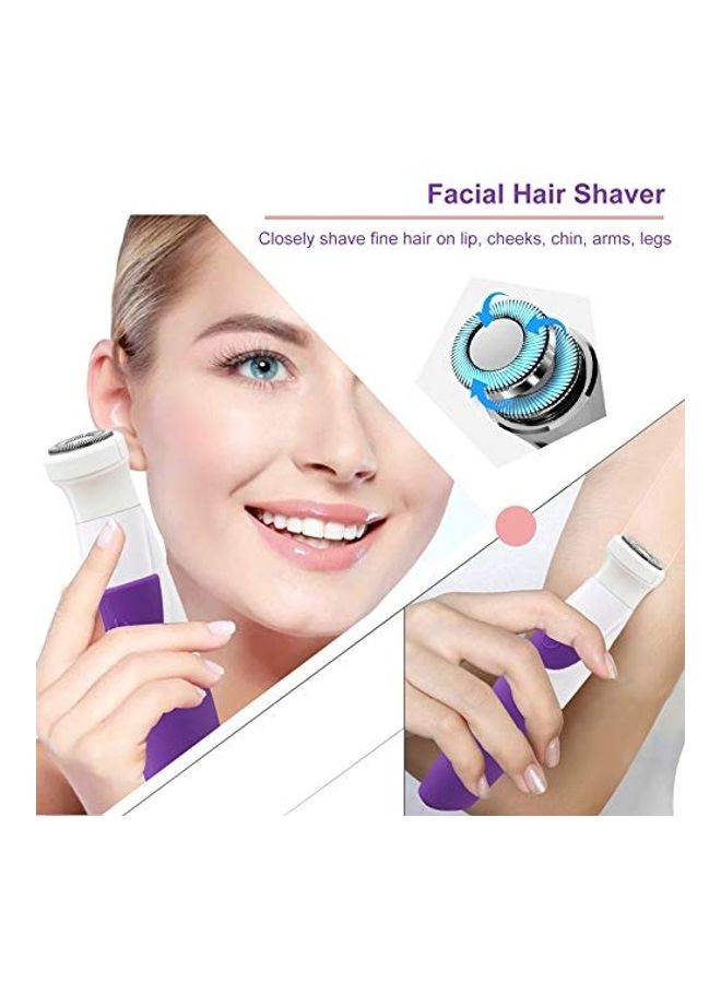 7-Piece 4D Bikini Trimmer And Accessories Set White/Purple
