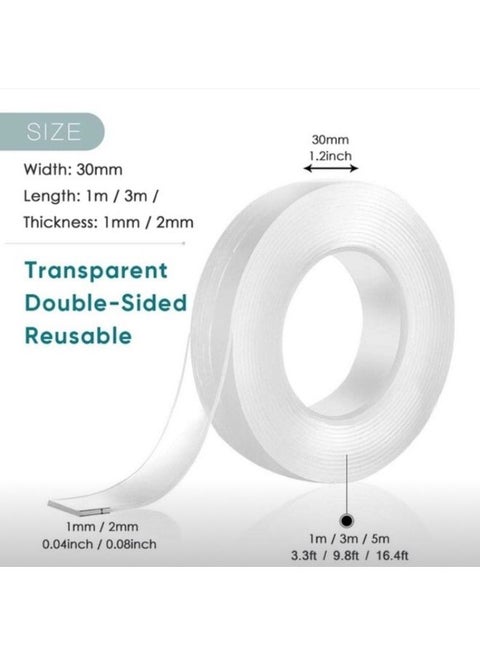 Double Sided Washable Gel Grip Tape Wall Decor Transparent One size