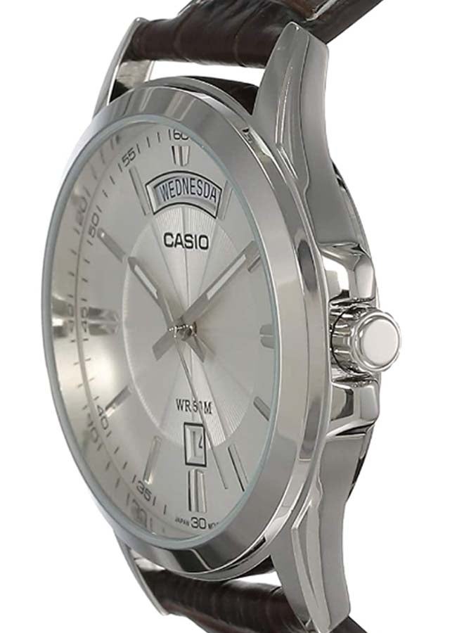 كاسيو ساعة يد كوارتز بعقارب وسوار جلدي MTP-1381L-7AV للرجال - Image 3