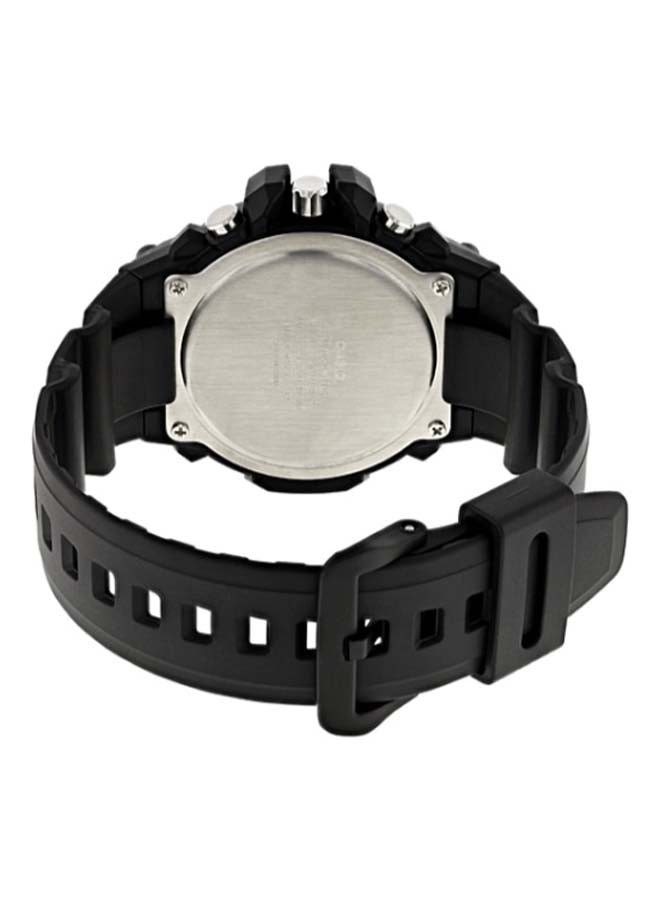 كاسيو ساعة يد كرونوغراف بسوار من الراتينج طراز MCW-200H-9AV - 56 مم - أسود للرجال - Image 3