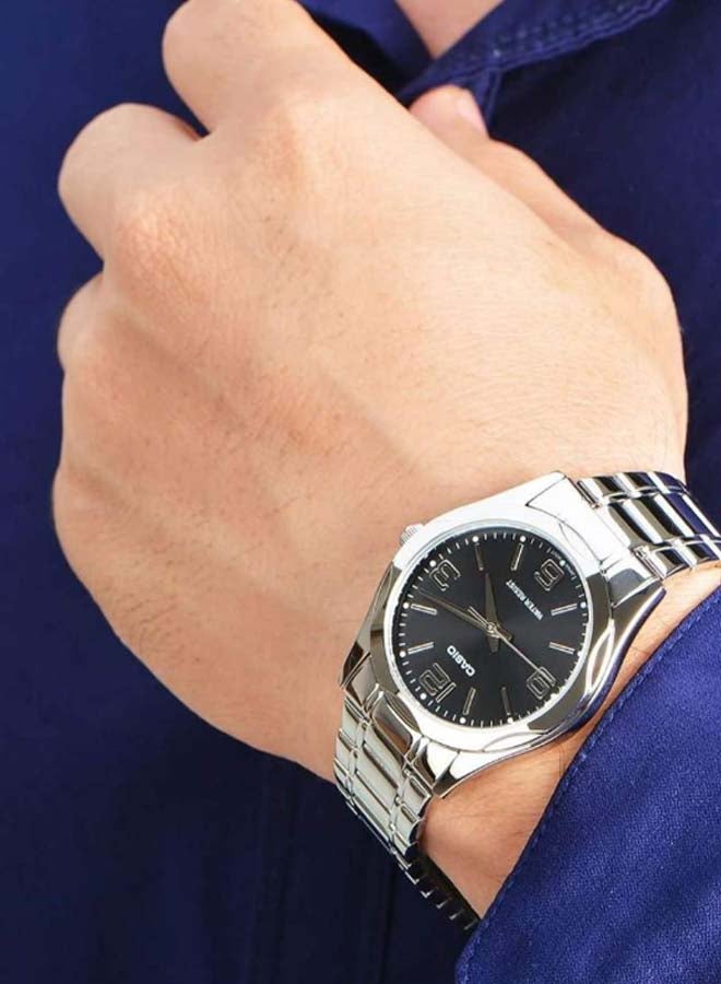 كاسيو ساعة يد بعقارب وسوار من الإستانلس ستيل طراز MTP-1275D-1A2DF - 35 مم - فضي للرجال - Image 5