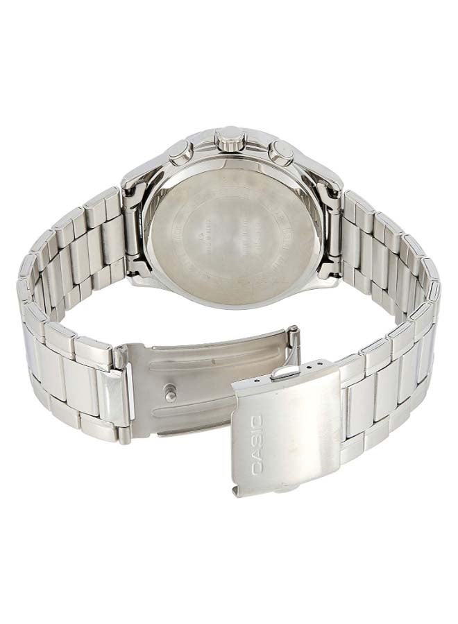 كاسيو ساعة يد كرونوغراف بسوار معدني طراز MTP-1374D-5A - قياس 44 مم - لون فضي للرجال - Image 3