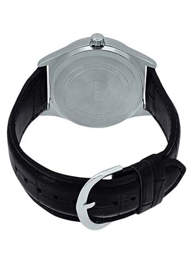 CASIO Men's Leather Analog Watch Mtp-V006L-1B2UDF - Image 3