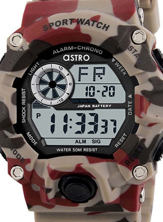 ASTRO - men Water Resistant Digital Wrist Watch With Date Display- A9906-PPRB - 45 mm - Beige/Red - Image 1