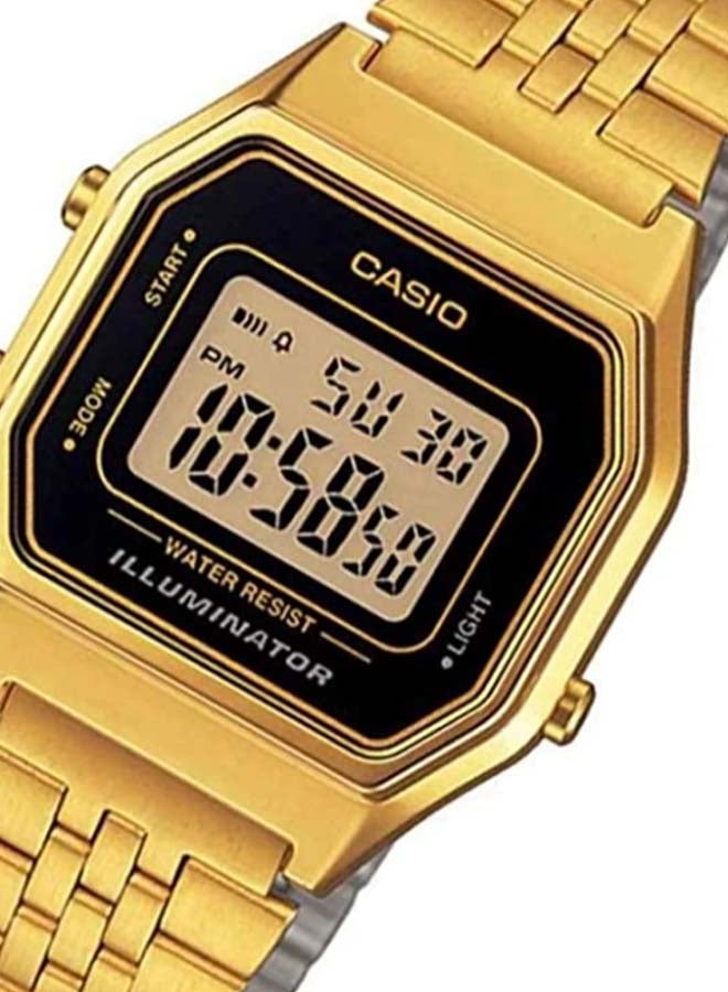 كاسيو ساعة يد رقمية بسوار من الإستانلس ستيل طراز LA680WGA-1D - قياس 29 مم - لون ذهبي للنساء - Image 3