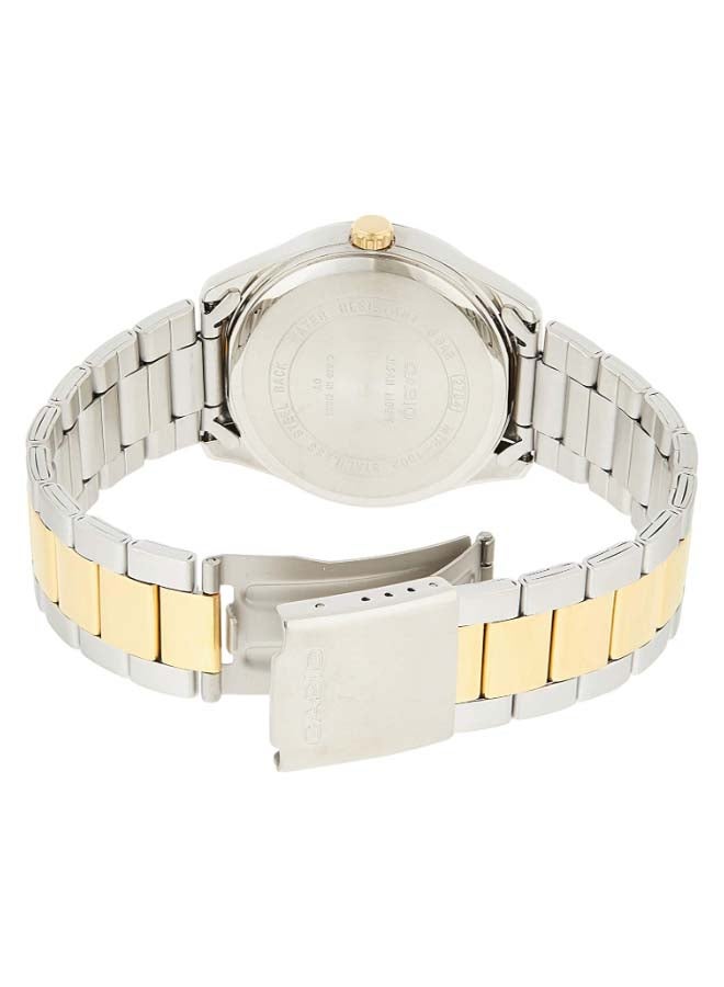 كاسيو ساعة يد بعقارب ومقاومة للماء طراز MTP-1302SG-7AV - قياس 39 مم - فضي/ذهبي للرجال - Image 2