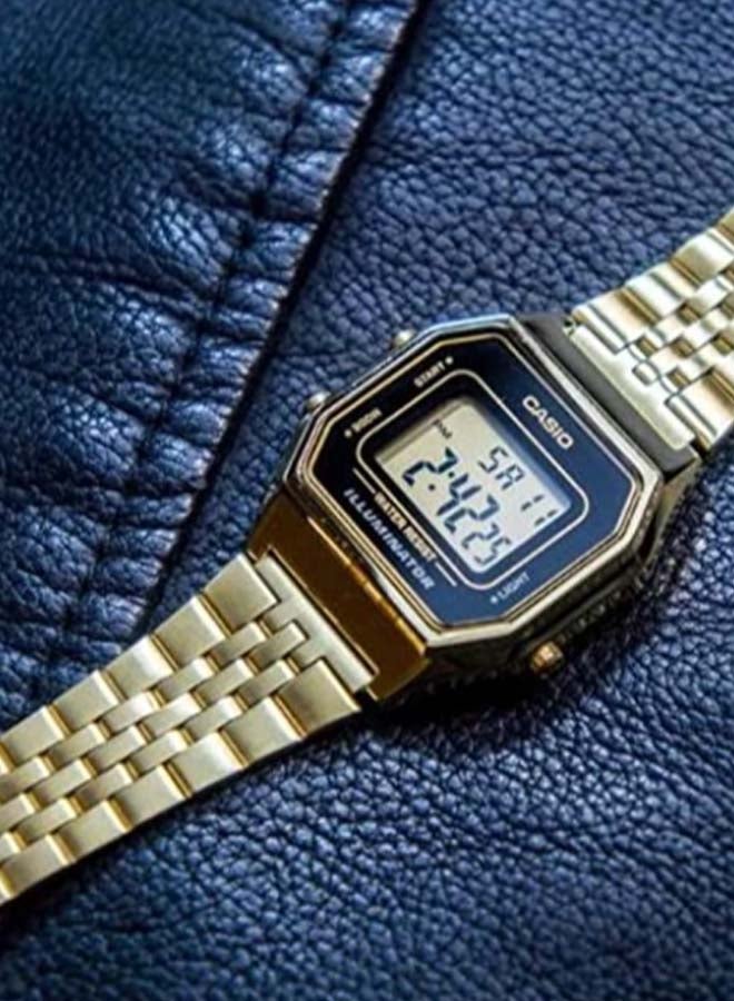 كاسيو ساعة يد رقمية بسوار من الإستانلس ستيل طراز LA680WGA-1D - قياس 29 مم - لون ذهبي للنساء - Image 5