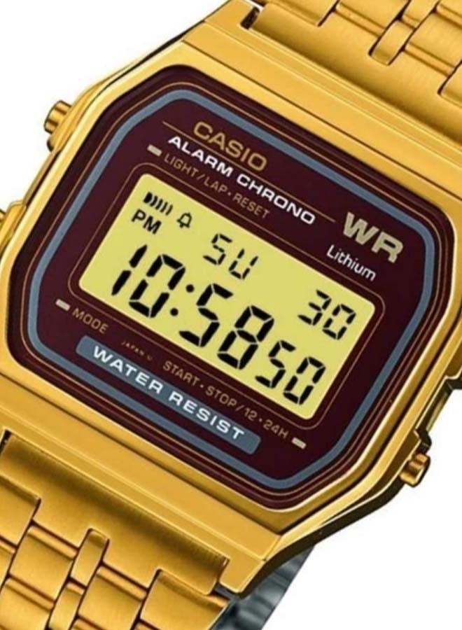 CASIO Men's Water Resistant Digital Wrist Watch A159WGEA-5DF - 33 mm - Gold - Image 4