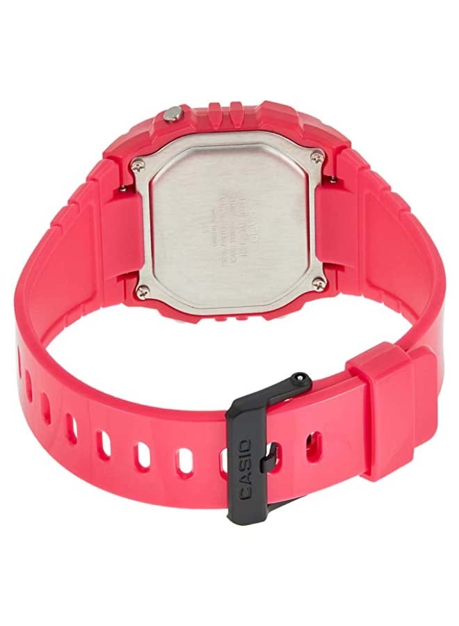 CASIO Women's Resin Digital Quartz Watch W-215H-4AVDF - 41 mm - Red - Image 2