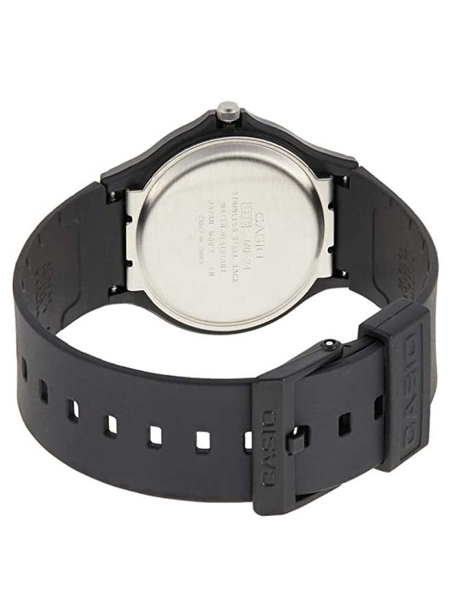 كاسيو ساعة يد بعقارب وسوار من المطاط طراز MQ24-1EL - 35 مم - أسود للرجال - Image 4