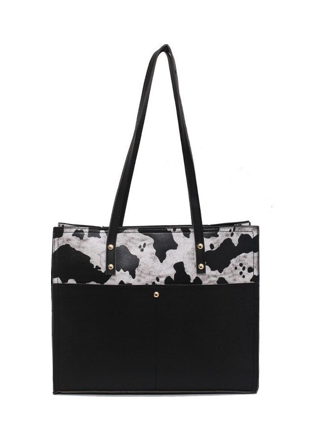 Zebra Printed Tote Black - Image 1