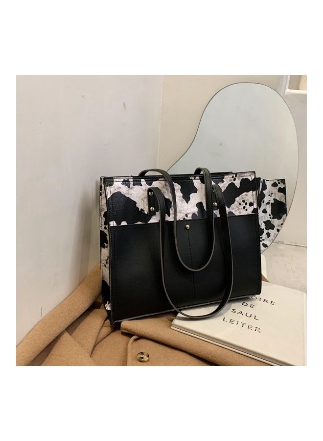 Zebra Printed Tote Black - Image 3