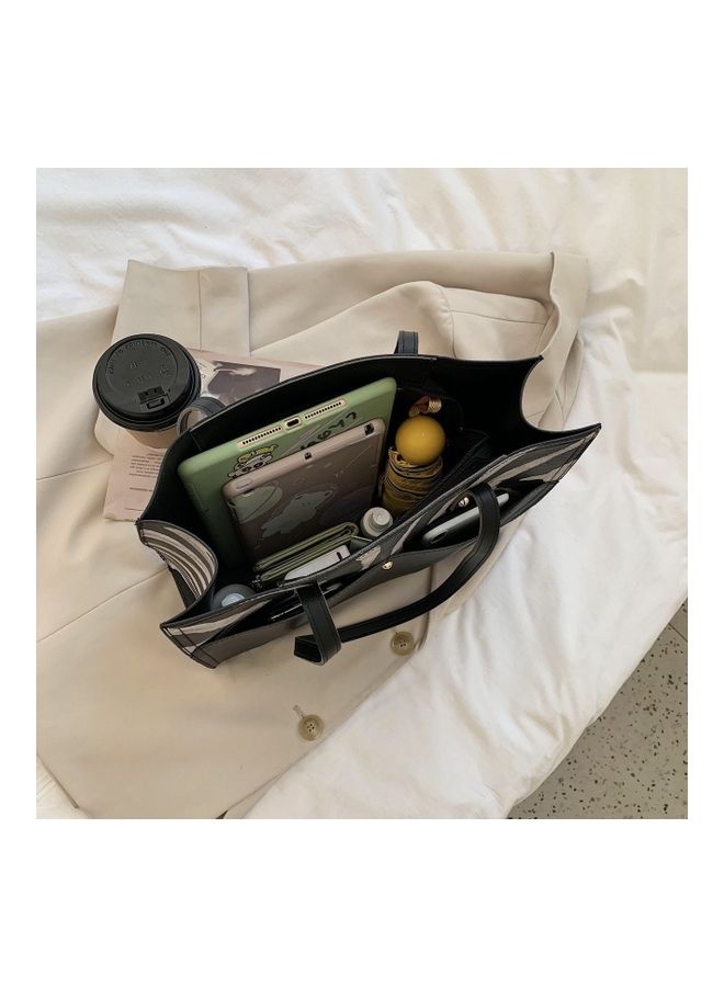 Zebra Printed Tote Black - Image 5