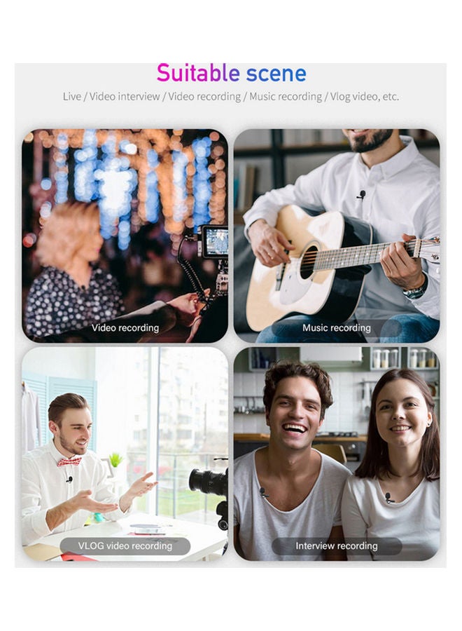 Dual-Head Lavalier Microphone Set Black - Image 3