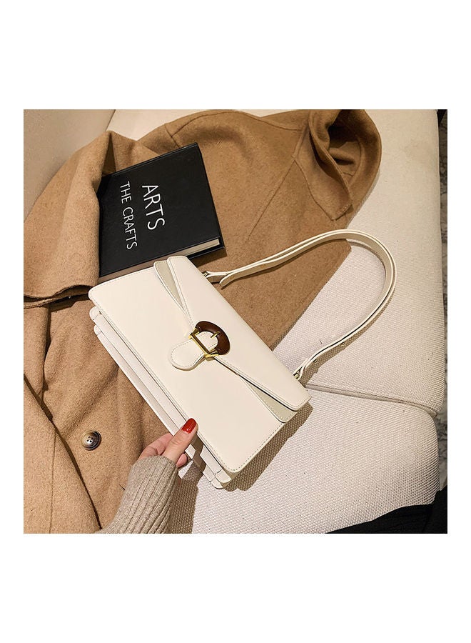 Front Flap Closure Crossbody Bag White  - Image 3